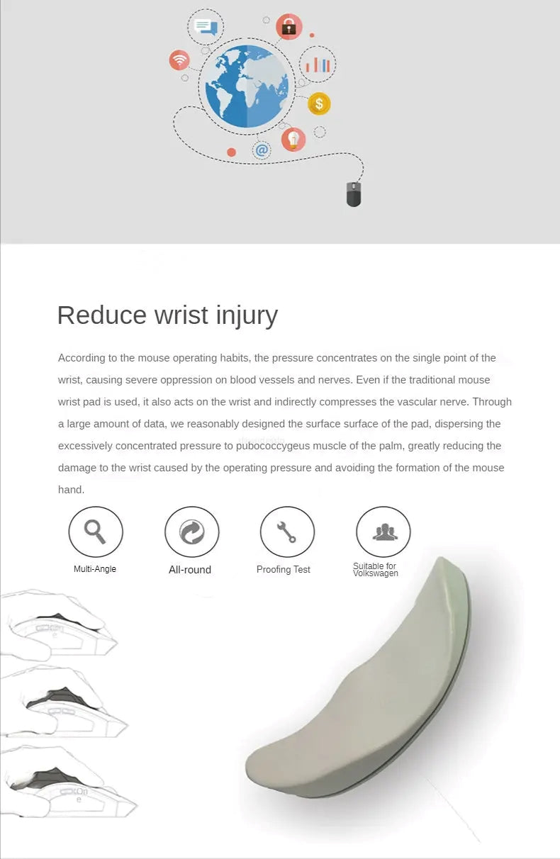 Ergonomic mouse pad with silicone gel - Comfort and support for your wrist for Office Gaming PC - MJ-4U