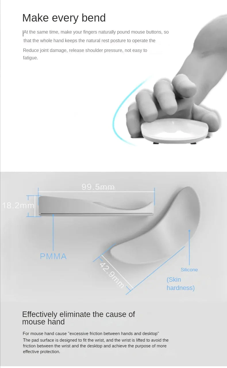 Ergonomic mouse pad with silicone gel - Comfort and support for your wrist for Office Gaming PC - MJ-4U