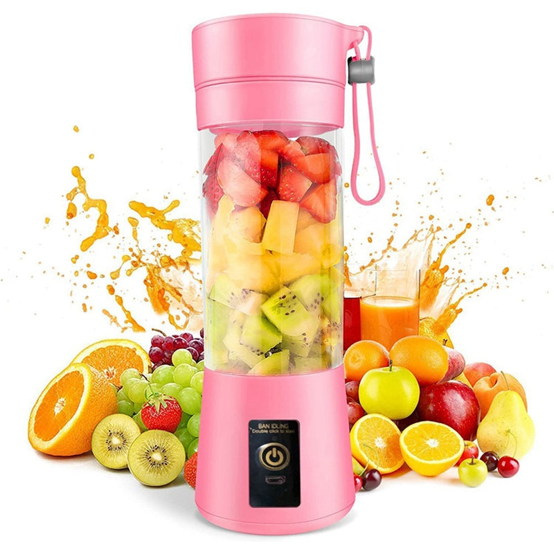 Portable USB Rechargeable Blender – 380ml Mini Smoothie & Shake Maker with 6 Blades for Travel