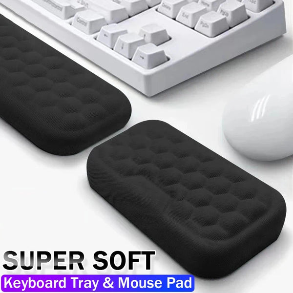 Ergonomic Wrist Support Mouse & Keyboard Pad – Silicone with Massage Texture | For PC, Laptop, Gaming, Office