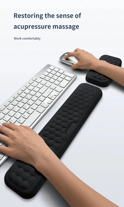 Ergonomic Wrist Support Mouse & Keyboard Pad – Silicone with Massage Texture | For PC, Laptop, Gaming, Office