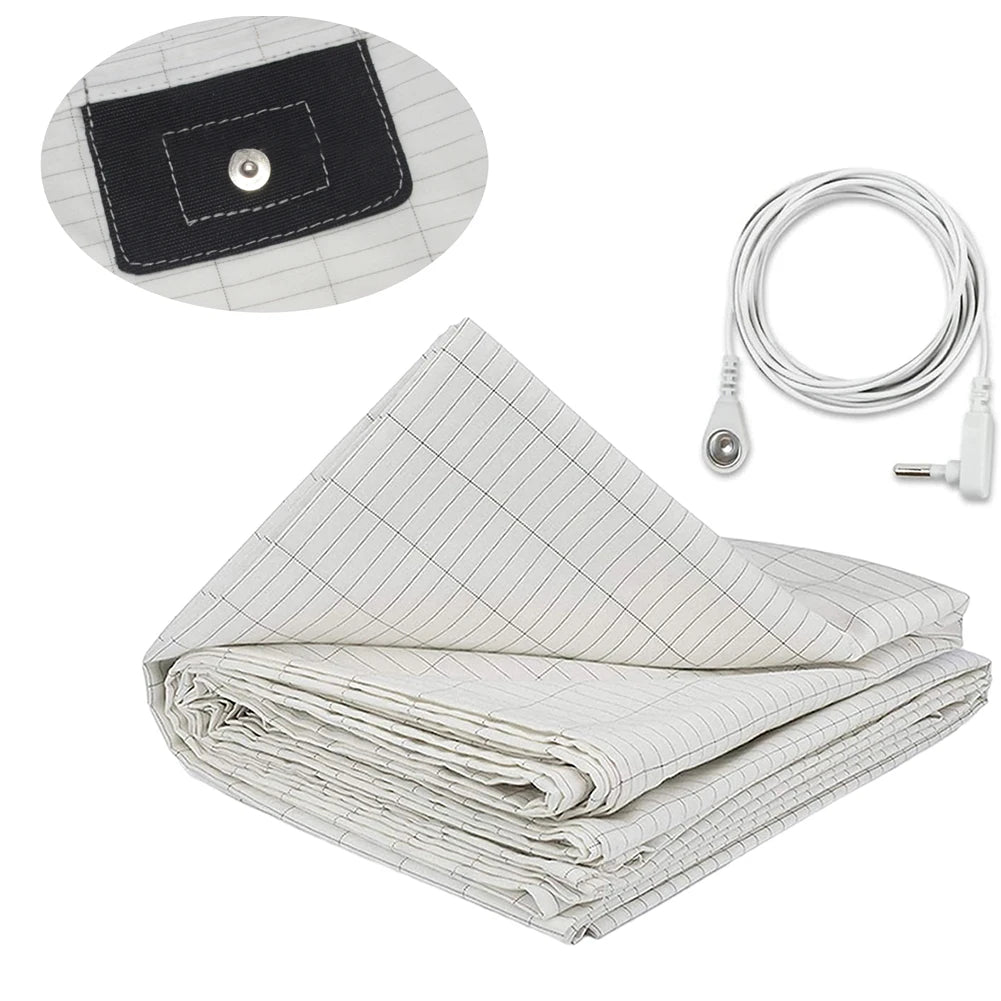 Anti-static Grounding Mat Earthing Fitted Bedsheet 5% Silver Fiber Conductive Organic Grounding