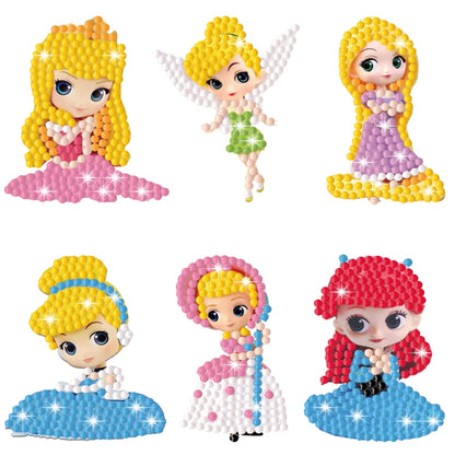 Diamond Painting 5D Stickers Easy For Kids Disney Princess Diamond Art Diamond Mosaic Stickers by Numbers Kits for Children