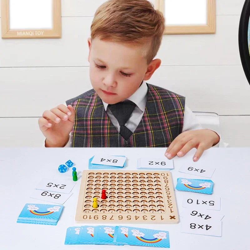 Wooden Arithmetic Math Board Montessori Toy Multiplication Addition Sensory