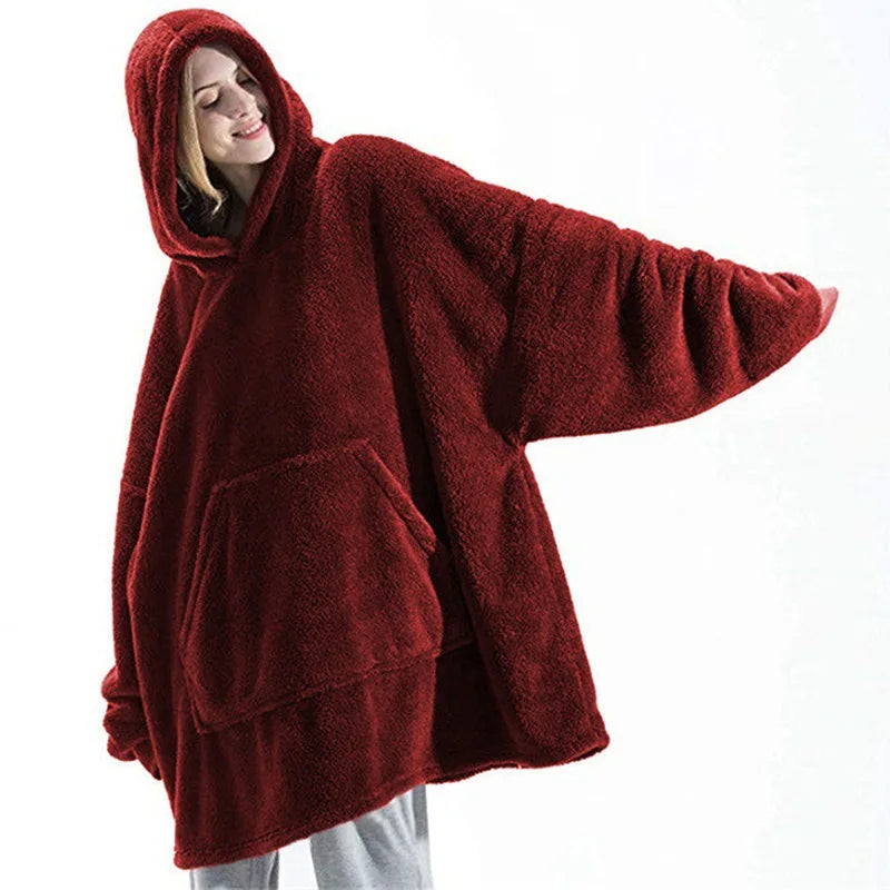 Blanket With Sleeves Oversize Women Hoody Sweatshirts One Size Many Colours