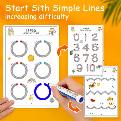 Montessori Drawing Children Toy Pen Control Training Color Shape Math Match Game Set Toddler Learning Educational Toy