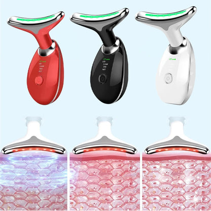 LED Neck & Face Massager 3 Light Modes Skin Tightening & Lifting Device - MJ-4U
