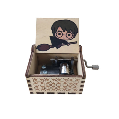 Merry Christmas Wooden Music Box – Hand-Crank Antique-Style Gift