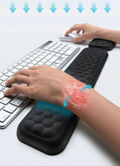 Ergonomic Wrist Support Mouse & Keyboard Pad – Silicone with Massage Texture | For PC, Laptop, Gaming, Office