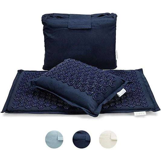 Natural Pain Relief Cushion Mat Linen Coconut Palm Massager Yoga Lotus Spike Acupressure