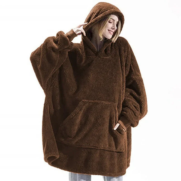 Blanket With Sleeves Oversize Women Hoody Sweatshirts One Size Many Colours - MJ-4U
