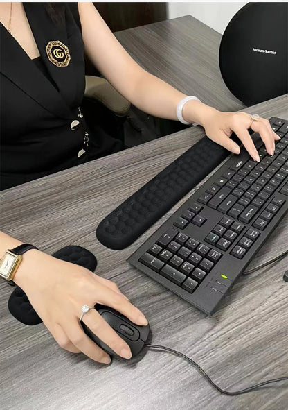 Ergonomic Wrist Support Mouse & Keyboard Pad – Silicone with Massage Texture | For PC, Laptop, Gaming, Office