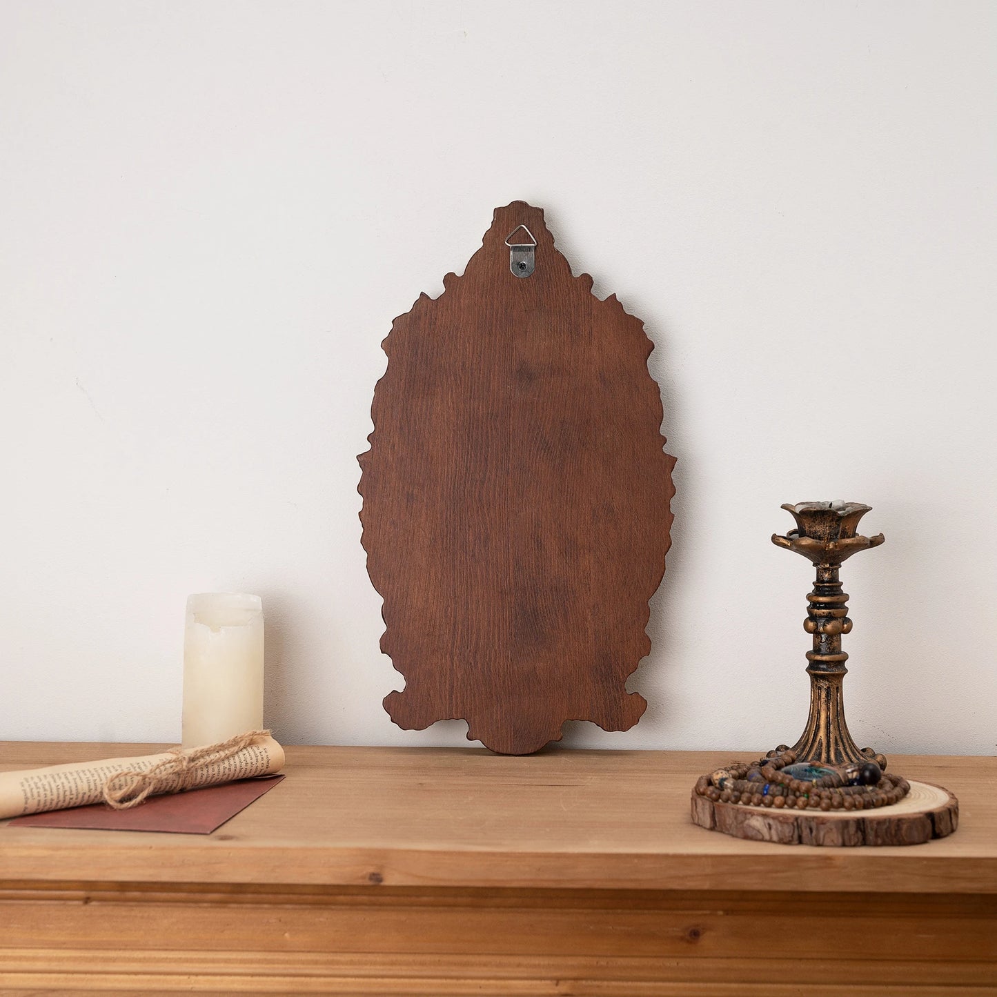 Holy Family Three Sacred Hearts – Hand-Carved Wooden Wall Art