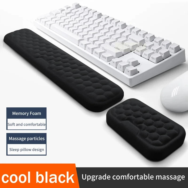 Ergonomic Wrist Support Mouse & Keyboard Pad – Silicone with Massage Texture | For PC, Laptop, Gaming, Office
