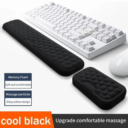 Ergonomic Wrist Support Mouse & Keyboard Pad – Silicone with Massage Texture | For PC, Laptop, Gaming, Office