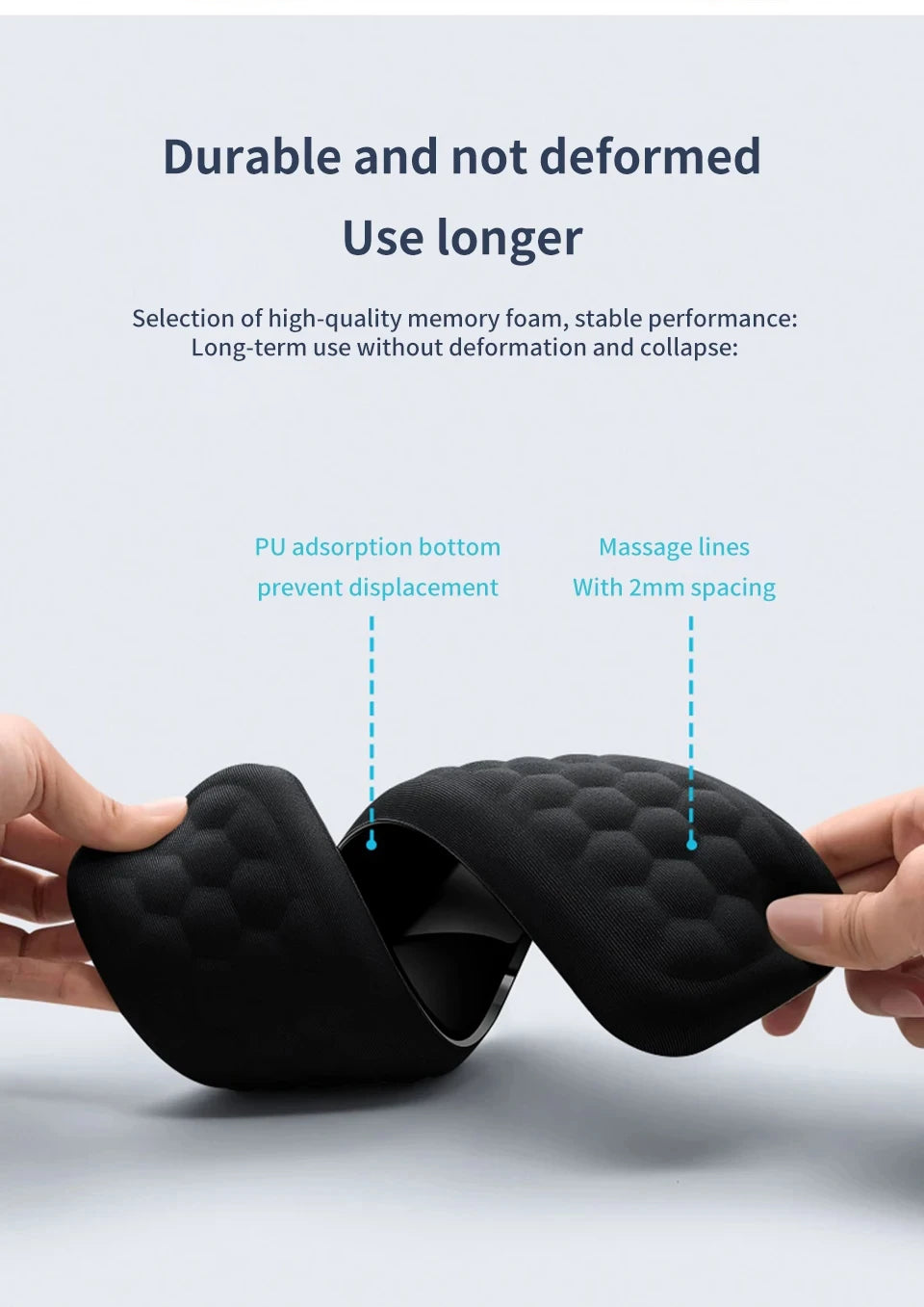 Ergonomic Wrist Support Mouse & Keyboard Pad – Silicone with Massage Texture | For PC, Laptop, Gaming, Office
