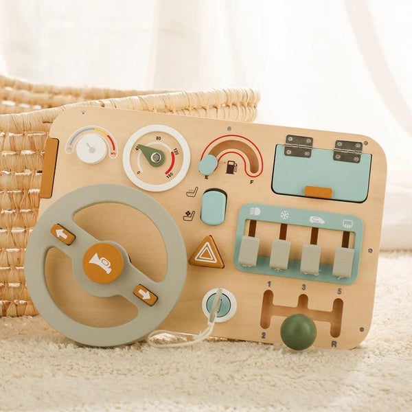Wooden Montessori Toys Baby Car Busy Board Early Education Learning Sensory - MJ-4U