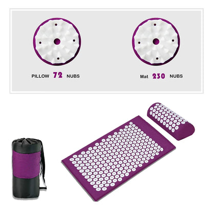 Acupressure Yoga Mat Massage Cushion Pillow Acupuncture Pain and Stress Relief