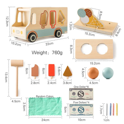 Wooden Rocket Montessori Toys Multifunctional Shape Early Child Education