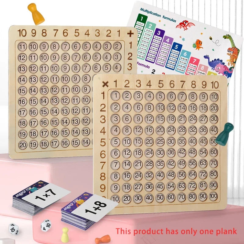 Wooden Arithmetic Math Board Montessori Toy Multiplication Addition Sensory