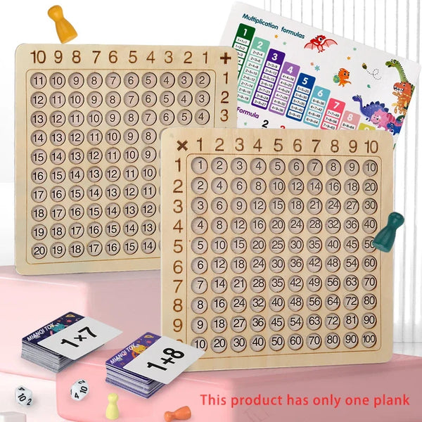 Wooden Arithmetic Math Board Montessori Toy Multiplication Addition Sensory - MJ-4U