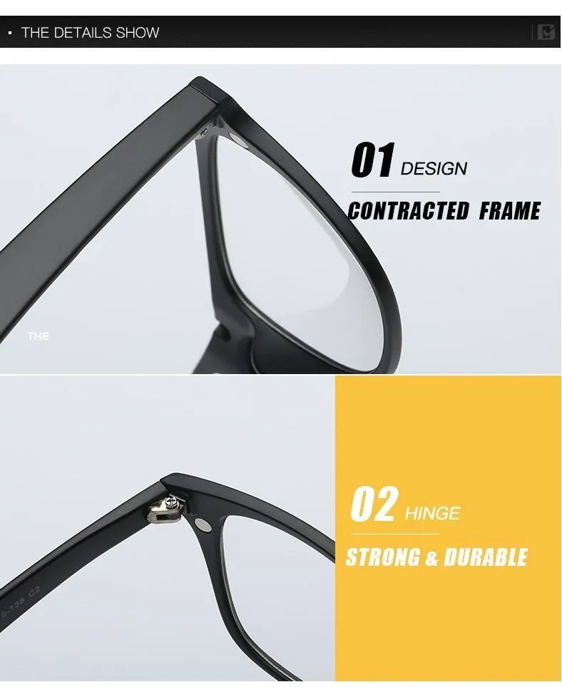 Retro Eyeglasses Fashionable Myopia Optical Clip-On Frames for Computer Use