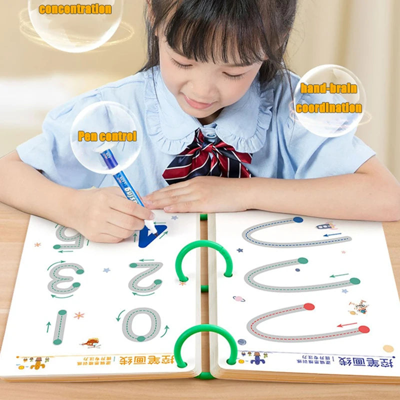 Montessori Drawing Children Toy Pen Control Training Color Shape Math Match Game Set Toddler Learning Educational Toy