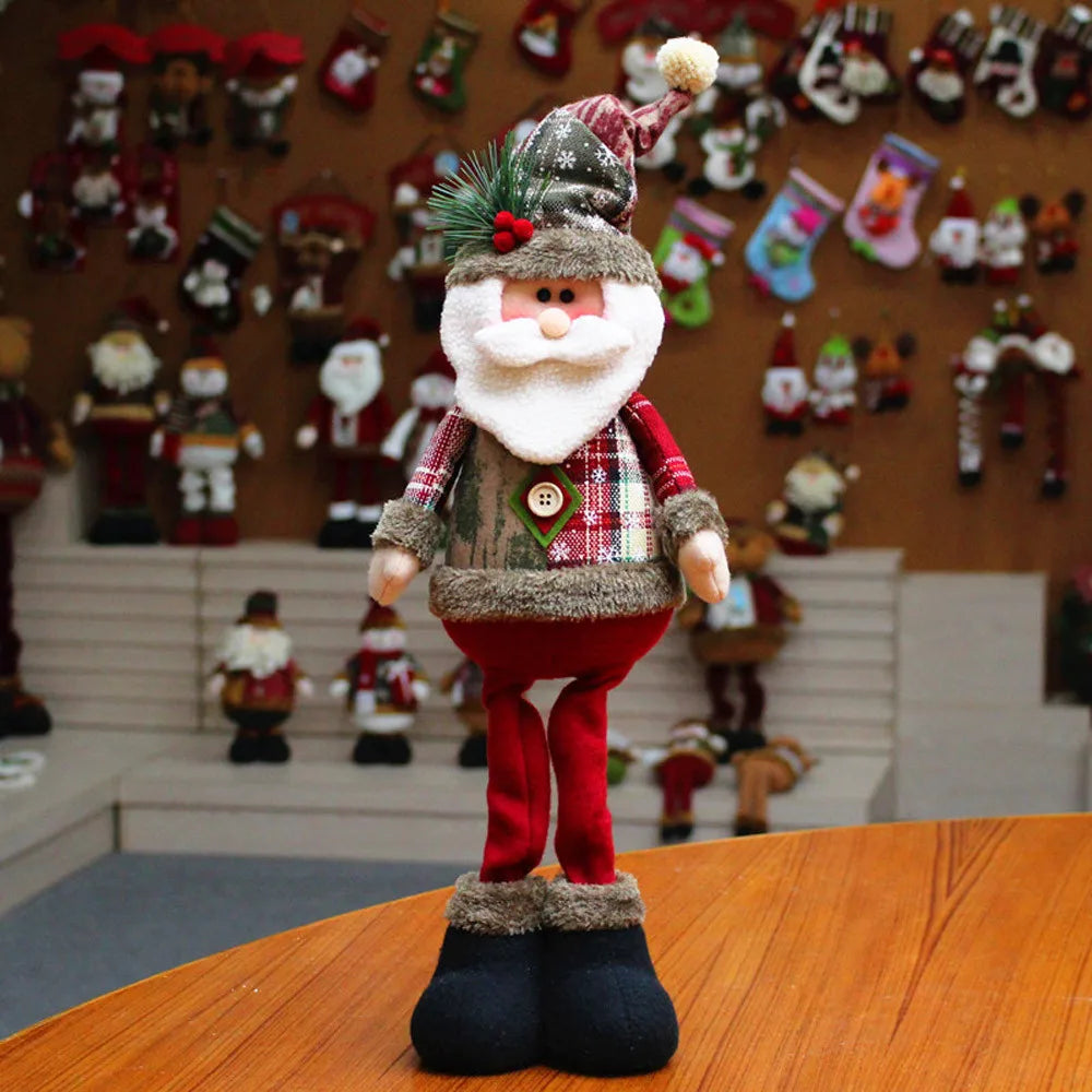 Santa Claus plush Christmas decoration with red outfit and beard