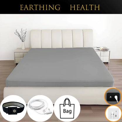 Earthing Fitted Bedsheet – King Size with Grounding Connection
