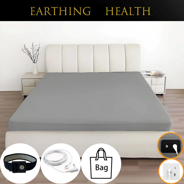 Earthing Fitted Bedsheet – King Size with Grounding Connection